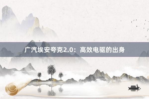 广汽埃安夸克2.0：高效电驱的出身