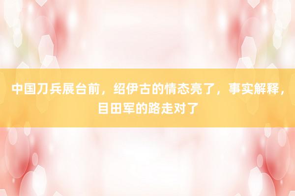 中国刀兵展台前，绍伊古的情态亮了，事实解释，目田军的路走对了